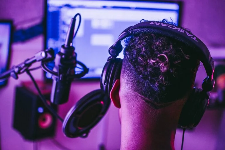 photo of person wearing headphones