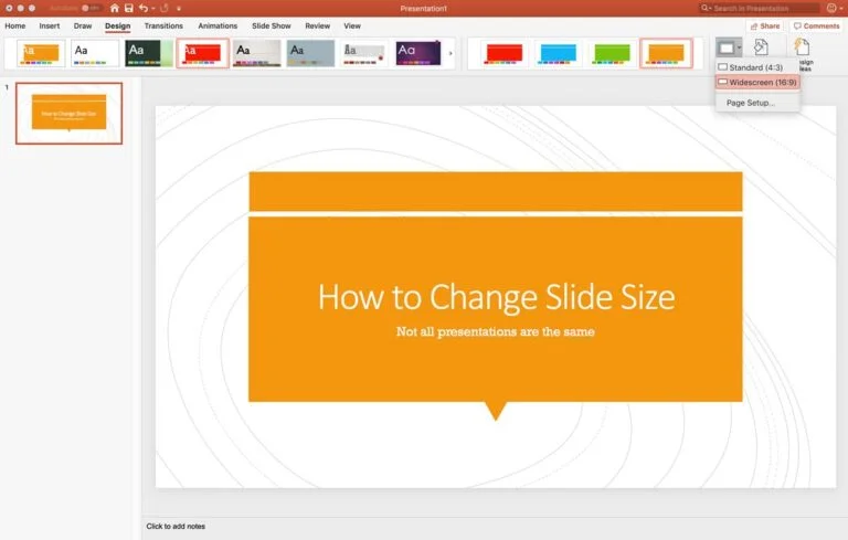 como cambiar el tamaño de una diapositiva en power point