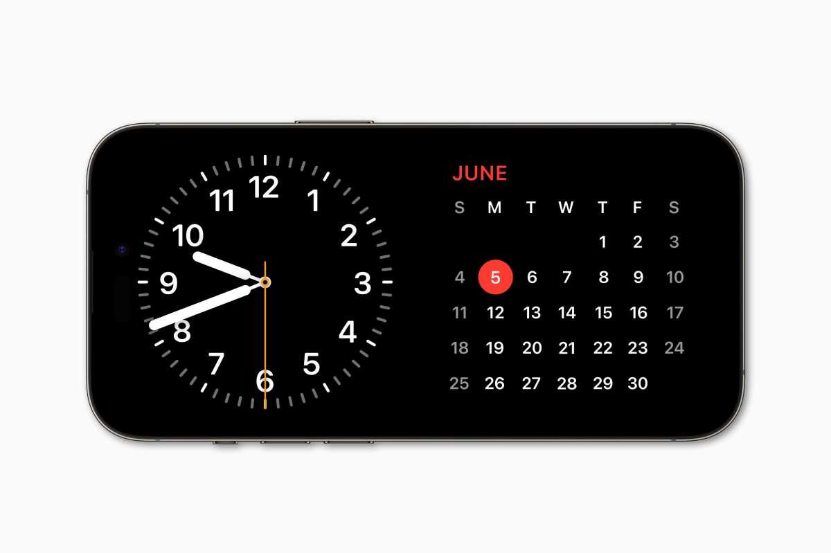 Calendario con reloj StandBy