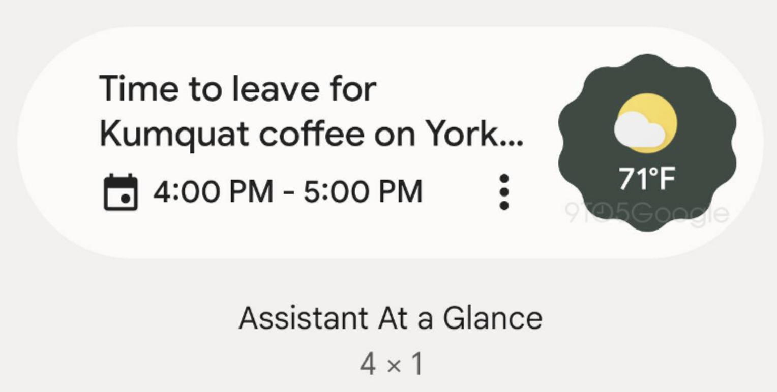 Widget de Google de un vistazo Consigue el material que reparas